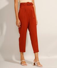 Calca-Feminina-Carrot-Cintura-Alta-Alfaiataria-com-Cinto-Cobre-9975121-Cobre_5