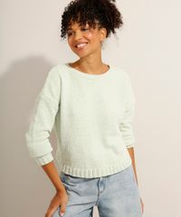Sueter-de-Trico-Chenille-Decote-Redondo-Verde-Claro-9971092-Verde_Claro_1