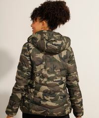 Jaqueta-Puffer-de-Nylon-Camuflada-com-Bolsos-de-Ziper-e-Capuz-Verde-Militar-9806734-Verde_Militar_2