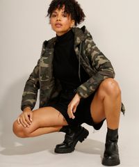 Jaqueta-Puffer-de-Nylon-Camuflada-com-Bolsos-de-Ziper-e-Capuz-Verde-Militar-9806734-Verde_Militar_3
