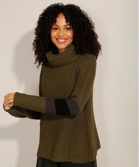 Sueter-de-Trico-com-Gola-Boba-Verde-Militar-9811703-Verde_Militar_1