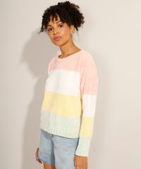 Sueter-de-Trico-Chenille-Listrado-Decote-Redondo-Multicor-9971091-Multicor_1