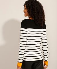 Sueter-de-Trico-Listrado-com-Punho-Contrastante-Preto-9971565-Preto_2