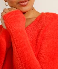 Sueter-de-Trico-Felpudo-Decote-Redondo-Laranja-9915339-Laranja_5