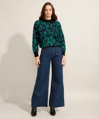Sueter-Amplo-de-Trico-Estampado-Animal-Print-Onca-Gola-Alta-Azul-Escuro-9811710-Azul_Escuro_3