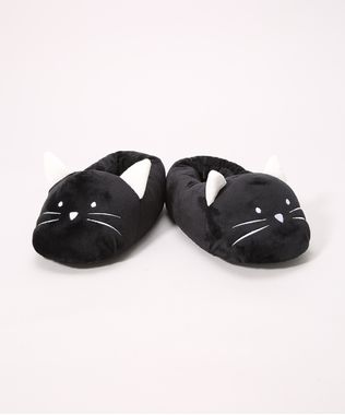 Pantufa-Feminina-Gatinho-com-Bordado-Antiderrapante-Preta-9984448-Preto_1