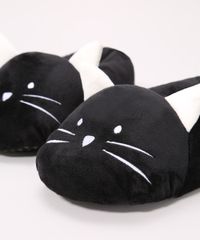 Pantufa-Feminina-Gatinho-com-Bordado-Antiderrapante-Preta-9984448-Preto_3