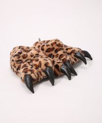Pantufa-Feminina-Pata-de-Onca-Animal-Print-Antiderrapante-Bege-9984446-Bege_5