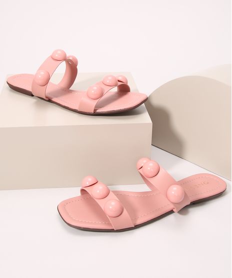 Rasteirinha-Feminina-com-Bolha-Bico-Quadrado-Oneself-Rosa-9992735-Rosa_1