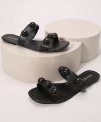 Rasteirinha-Feminina-com-Bolha-Bico-Quadrado-Oneself-Preta-9992733-Preto_1