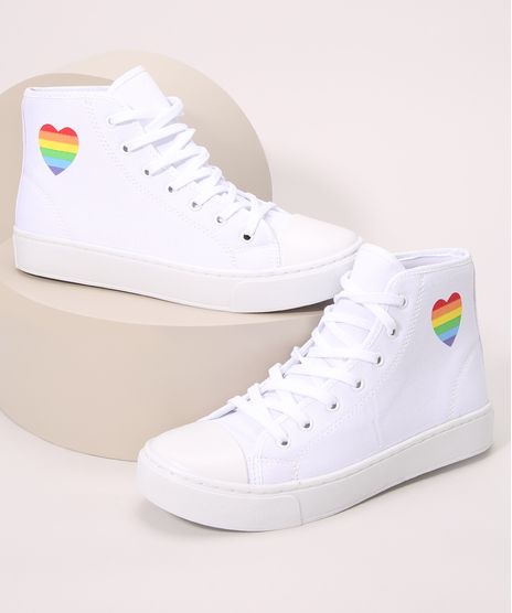 Tenis-Feminino-de-Lona-Cano-Alto-Ace-com-Arco-Iris-Branco-9992835-Branco_1