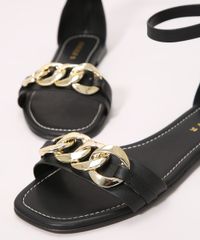 Rasteirinha-Feminina-com-Corrente-Bico-Quadrado-Oneself-Preta-9992854-Preto_3