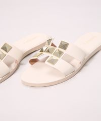 Rasteirinha-Feminina-com-Tachas-Bico-Redondo-Oneself-Branca-9992856-Branco_3