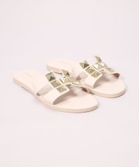 Rasteirinha-Feminina-com-Tachas-Bico-Redondo-Oneself-Branca-9992856-Branco_5