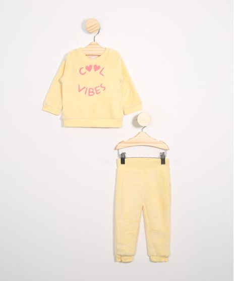 Conjunto-Infantil-de-Fleece-Blusao--Cool-Vibes----Calca-Jogger-Amarelo-9970959-Amarelo_1