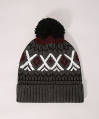 Gorro-de-Trico-Jacquard-com-Pompom-Cinza-Mescla-Escuro-9971788-Cinza_Mescla_Escuro_2