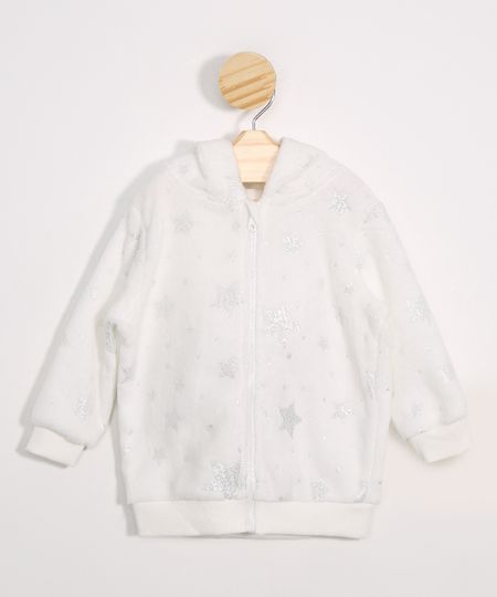 Jaqueta-Infantil-de-Fleece-Unicornios-Estampado-de-Estrelas-com-Capuz-Off-White-9972428-Off_White_1