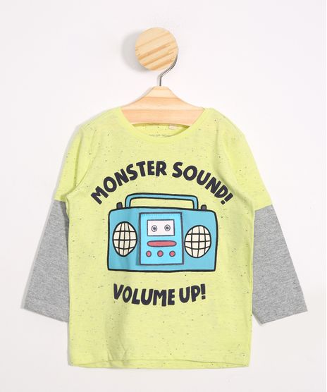 Camiseta-infantil--Monster-Sound---com-Recorte-Manga-Longa-Gola-Careca-Amarela-9977369-Amarelo_1