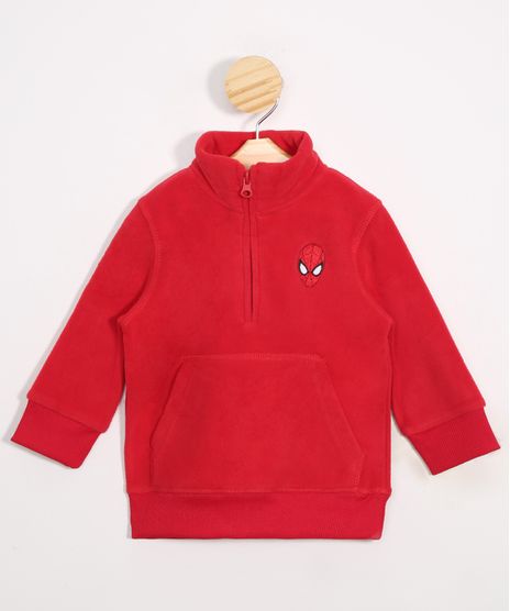 Blusao-Infantil-de-Fleece-Homem-Aranha-Gola-Alta-Vermelho-9789003-Vermelho_1