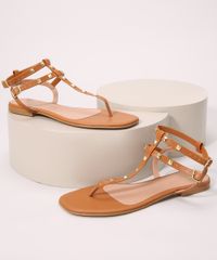 Rasteirinha-Feminina-com-Tachas-Bico-Quadrado-Oneself-Caramelo-9992850-Caramelo_1