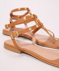 Rasteirinha-Feminina-com-Tachas-Bico-Quadrado-Oneself-Caramelo-9992850-Caramelo_3