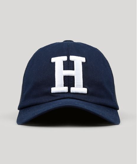 Bone-Masculino-com-Bordado--H--e-Tela-Aba-Curva-Azul-Marinho-9213879-Azul_Marinho_1