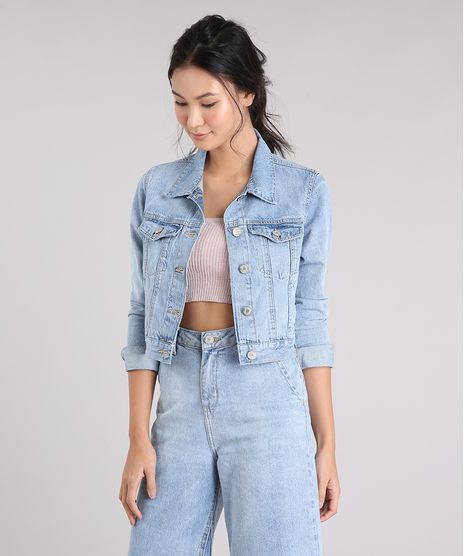 Jaqueta-Jeans-Feminina-Cropped-com-Bolsos-Azul-Claro-9264228-Azul_Claro_1