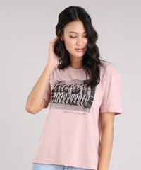 T-shirt-Feminina-Manga-Curta-com-Estampa--Take-Me-To-La-Playa-Please-----Rose-9264235-Rose_1