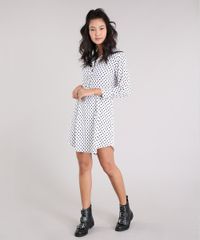 Vestido-Manga-Longa-de-Poa-em-Crepe-com-Pregas-Decote-V-Off-White-9253250-Off_White_3