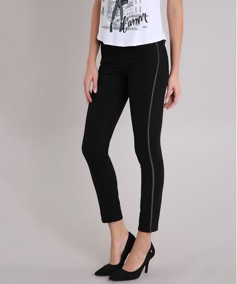 Calca-Feminina-Super-Skinny-com-Faixa-Lateral-em-Lurex-Preta-9247839-Preto_1