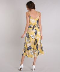 Macacao-Feminino-Pantacourt-Estampado-de-Folhagem-Alcas-Finas-Decote-V-Amarelo-9219582-Amarelo_2