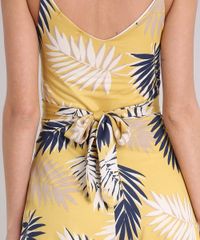 Macacao-Feminino-Pantacourt-Estampado-de-Folhagem-Alcas-Finas-Decote-V-Amarelo-9219582-Amarelo_4