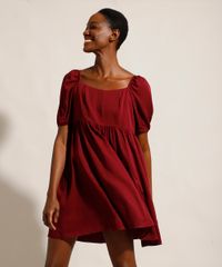 Vestido-de-Viscose-Curto-Manga-Bufante-Mindset-Vinho-9994586-Vinho_1