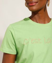 T-Shirt-de-Algodao-com-Bordado--C-est-La-Vie--Manga-Curta-Decote-Redondo-Mindset-Verde-9994445-Verde_5