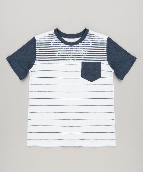 Camiseta-Infantil-com-Listras-e-Bolso-Manga-Curta-Gola-Careca-em-Algodao---Sustentavel-Off-White-9227491-Off_White_1