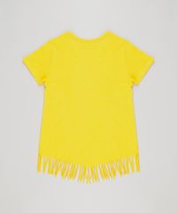 Blusa-Infantil--Not-My-Problem--com-Franjas-Manga-Curta-Decote-Redondo-em-Algodao---Sustentavel-Amarela-9141770-Amarelo_2