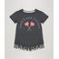 Blusa-Infantil--Sweet-But-Strong--com-Franjas-Manga-Curta-Decote-Redondo-em-Algodao---Sustentavel-Cinza-Mescla-Escuro-9141770-Cinza_Mescla_Escuro_1