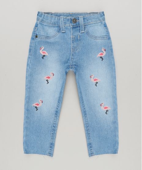Calca-Jeans-Infantil-com-Bordado-de-Flamingo-Azul-Medio-9218160-Azul_Medio_1