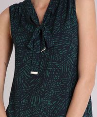 Regata-Feminina-Estampada-de-Folhagem-com-Gola-Laco--Verde-9109060-Verde_4
