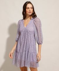Vestido-de-Tule-Estampado-Floral-com-Recorte-Curto-Manga-Bufante-Lilas-9983926-Lilas_1