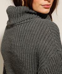Sueter-de-Trico-com-Fendas-Gola-Alta-Cinza-Mescla-Escuro-9985965-Cinza_Mescla_Escuro_5 Sueter-de-Trico-com-Fendas-Gola-Alta-Cinza-Mescla-Escuro-9985965-Cinza_Mescla_Escuro_5
