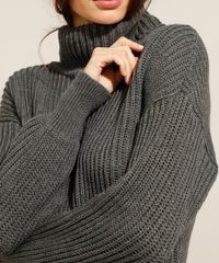 Sueter-de-Trico-com-Fendas-Gola-Alta-Cinza-Mescla-Escuro-9985965-Cinza_Mescla_Escuro_6 Sueter-de-Trico-com-Fendas-Gola-Alta-Cinza-Mescla-Escuro-9985965-Cinza_Mescla_Escuro_6