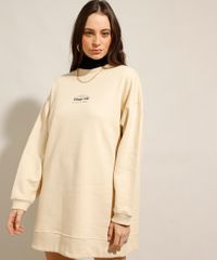 Vestido-Oversized-de-Moletom-Curto-Manga-Longa-Bege-Claro-9990062-Bege_Claro_1