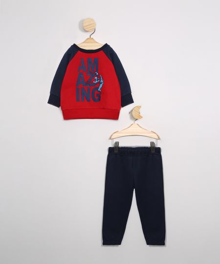 Conjunto-Infantil-de-Moletom-Blusao-Raglan-Homem-Aranha-Vermelha---Calca-Jogger-Azul-Marinho-9976223-Azul_Marinho_1