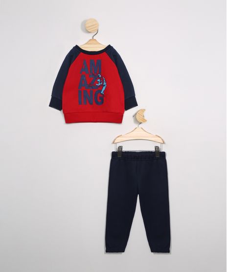 Conjunto-Infantil-de-Moletom-Blusao-Raglan-Homem-Aranha-Vermelha---Calca-Jogger-Azul-Marinho-9976223-Azul_Marinho_1