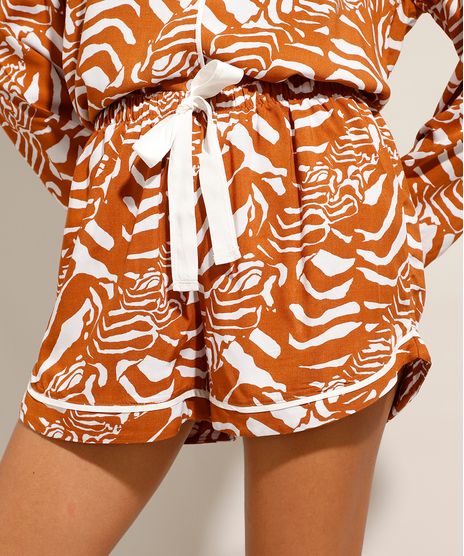 Short-de-Pijama-em-Viscose-Estampado-com-Laco-e-Vivo-Contrastante-Caramelo-9975187-Caramelo_1