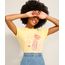 Camiseta-de-Algodao-Tigre-e-Lua-Manga-Curta-Decote-Redondo-Amarelo-9994271-Amarelo_1