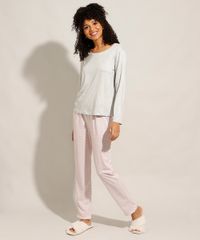 Pijama-Manga-Longa-com-Estampa-Xadrez-Vichy-Cinza-Mescla-9987333-Cinza_Mescla_3