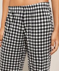Pijama-Camisa-Manga-Longa-Tal-Mae-Tal-Filha-Estampado-Xadrez-Vichy-com-Vivo-Contrastante-Preto-9982966-Preto_5
