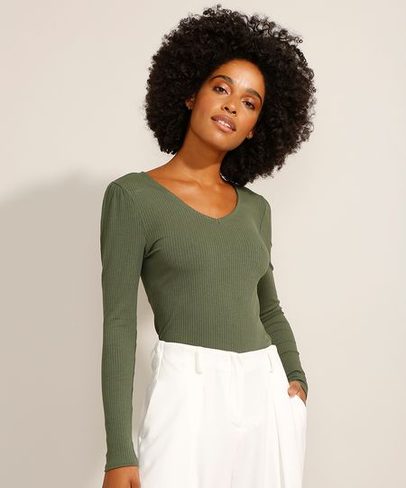 Blusa-Canelada-Manga-Bufante-Decote-V-Verde-Militar-9943689-Verde_Militar_1